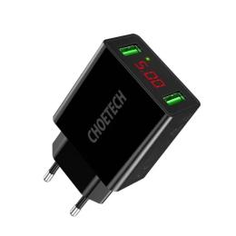 Адаптер живлення для телефона Choetech 2xUSB 11W Black (C0028)