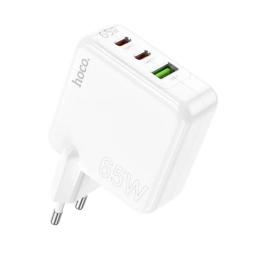 Адаптер живлення для телефона Hoco C115A 2 USB-C PD + 1 USB-A QC3.0 65W White