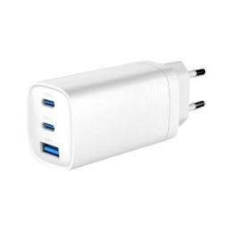Адаптер живлення для телефона Gembird 1xUSB-A, 2xUSB-C, PD + QC3.0 65W White (TA-UC-PDQC65-01-W)