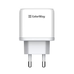 Адаптер живлення для телефона ColorWay Power Delivery Port PPS USB (Type-C PD + USB QC3.0) (45W) White (CW-CHS042PD-WT)