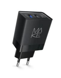 Адаптер живлення для телефона MakeFuture 18W QC3.0 + 2.4A Black (MCW-322QBK)