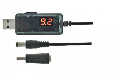 Кабель живлення для роутера Maxxter USB-AM (тато) - 5.5/3.5mm (тато) 0.8м Black 9/12V (UB-DC9/12-0.8M)