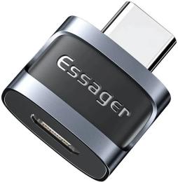 Перехідник Essager EZJMC-XL01 Micro USB (мама)  -  USB-C (тато) Gray