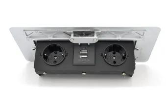 Розетка Voltronic J29L Silver 2 * USB, Input: AC 100-250V 16A