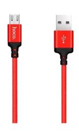 Дата-кабель Hoco X14 USB-A (тато)  -  microUSB (тато), 1m Black Red