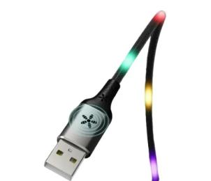 Дата-кабель Remax RC-133i EL Luminous (Sound-Activated) USB (тато)  -  Lightning (тато), 1m Black (6954851297567)