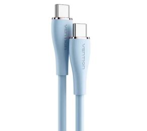 Дата-кабель Vention Silicone Type Type-C (тато)  -  Type-C (тато) 1.5m Light Blue (TAWSG)
