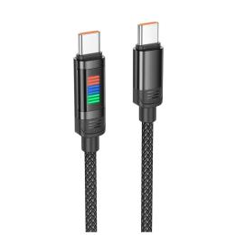 Дата-кабель Hoco U126 Lantern 100W charging data cable Type-C (тато) - Type-C (тато) 1, 2m Black