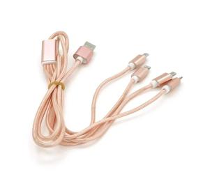 Дата-кабель Infinity USB 2.0 DATA CABLE (тато) - 2Lightning/2microUSB (тато), 1.0м Pink