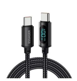 Дата-кабель Essager Enjoy LED Digital Display USB Charging Cable Type C (тато)  -  Type C (тато) 2m Black (EXCTT1-XYA01-P)
