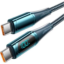 Дата-кабель Essager LED Digital Display Fast Charging 100W USB Cable Type C (тато)  -  Type C (тато) 1m Blue (ES-XCTT1-YD03)