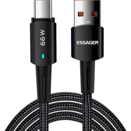 Дата-кабель Essager Sunset Type-C (тато)  -  USB (тато) 0.5m Black charging and data Fully compatible cable (EXCT-CGB01)