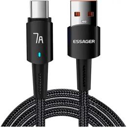 Дата-кабель Essager Sunset Type-C (тато)  -  USB (тато) 0.5m Black charging and data 100W Fully compatible cable (EXC7A-CGB01-P)
