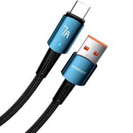 Дата-кабель Essager Sunset Type-C (тато) - USB (тато) 7A charging and data 100W Fully compatible cable 2m Blue (EXC7A-CGA03-P)