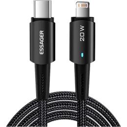 Дата-кабель Essager Sunset Type-C (тато) - Lightning (тато) 20W USB Charging Cable 0.5m Black (EXCTL-CGB01)