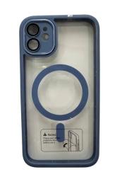 Чохол-накладка Infinity Case Matte Chrome MagSafe для Apple iPhone 11 Blue + захист камери