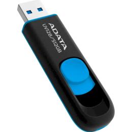 Флеш память ADATA 512GB UV128 USB 3.2 Black Blue (AUV128-512G-RBE)