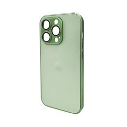 Чохол-накладка AG Glass Matt Frame Color Logo for Apple iPhone 15 Pro Light Green
