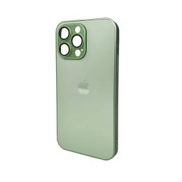 Чохол-накладка AG Glass Matt Frame Color Logo for Apple iPhone 15 Pro Max Light Green