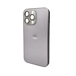 Чохол-накладка AG Glass Matt Frame Color Logo for Apple iPhone 15 Pro Max Titanium Gray