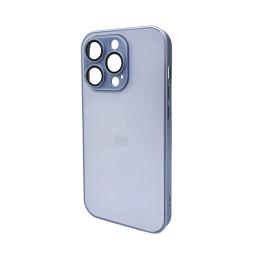 Чохол-накладка AG Glass Matt Frame Color Logo for Apple iPhone 15 Pro Sierra Blue