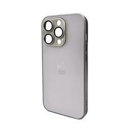 Чохол-накладка AG Glass Matt Frame Color Logo for Apple iPhone 15 Pro Titanium Gray