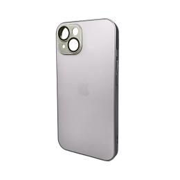 Чохол-накладка AG Glass Matt Frame Color Logo for Apple iPhone 15 Titanium Gray