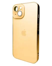 Чохол-накладка AG Glass Sapphire Frame MagSafe Logo для Apple iPhone 15 Gold