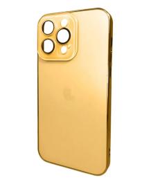 Чохол-накладка AG Glass Sapphire Frame MagSafe Logo для Apple iPhone 15 Pro Gold