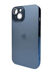 Чохол-накладка AG Glass Sapphire Frame MagSafe Logo для Apple iPhone 15 Sea Blue