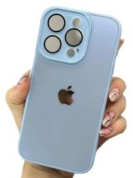 Чохол-накладка Infinity Glass Camera Ledy для Apple iPhone 15 Pro Max Blue + захист камери
