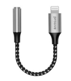 Перехідник Proove SoundMesh Lightning(тато)- 3.5mm(мама) Gray