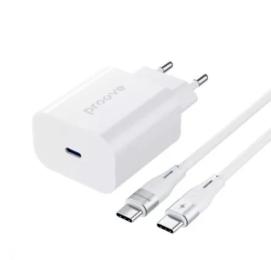 Мережевий зарядний пристрій для телефона Proove Rapid 30W White + Кабель Type-C to Type-C