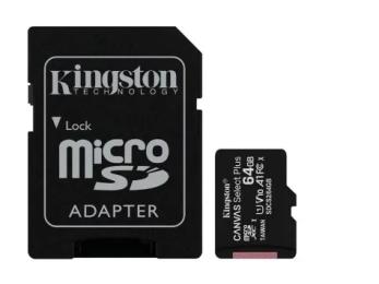 Карта памяті Kingston Canvas Select Plus 100R 64GB microSDXC A1 C10 Card + ADP (SDCG3/128GBSP)
