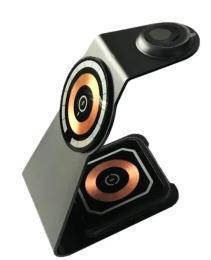 Бездротовий зарядний пристрій Infinity 3IN1 S08 MagSafe Ultra-Thin Black (iPhone, iWatch, AirPods) 15W