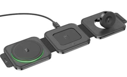 Бездротовий зарядний пристрій Hoco CQ4 Unique 3-in-1 Black