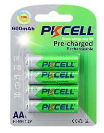 Акумулятор Pkcell AA NI-MH 600MAH 1.2V 4PCS RTU (AA600-4B RTU)