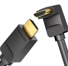 Відео-кабель Vention Right Angle Cable 90 Degree v2.0 HDMI(тато)-HDMI(тато) 1.5m Black (AARBG)