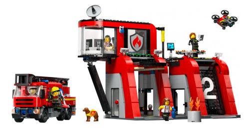 Конструктор LEGO City Пожежне депо з пожежною машиною (60414)