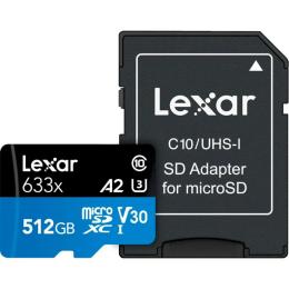 Карта памяті Lexar MicroSDXC High Performance 633x 512GB + SD-adapter (LSDMI512BB633A)