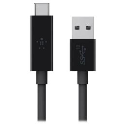 Дата-кабель Belkin (F2CU029bt1M-BLK) USB3.1 (тато)  -  USB Type-C (тато), 1m Black