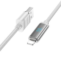 Дата-кабель Hoco U127 Power USB (тато)  -  Lightning (тато) Silver Gray