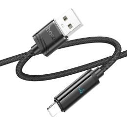Дата-кабель Hoco U127 Power USB (тато)  -  Lightning (тато) Black