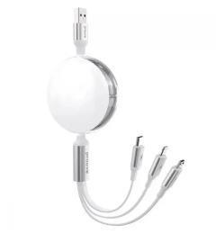 Дата-кабель Proove Triple Sync 3 in1 USB Type-A (тато)  -  Type-C + Micro USB + Lightning (тато) 1.2m White