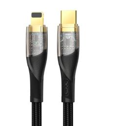 Дата-кабель XO NB-Q223A Type-C (тато)  -  Lightning (тато) Transparent Gold Plated 27W 1.0m Black