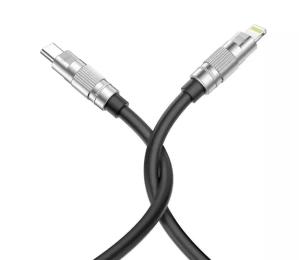 Дата-кабель XO NB-Q228A Type-C (тато)  -  Lightning (тато) Silicone Durable 27W 1.2m Black