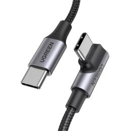 Дата-кабель Ugreen US334 USB-C 2.0 (тато)  -  Angled USB-C (тато) 1m Black (UGR-70643)
