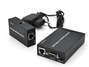 Подовжувач сигналу Voltronic VGA 300m Cat5e/6e, 1080P Black