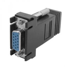 Перехідник Infinity VGA 15M (мама)  -  RJ45 F (мама) (CAT5, CAT6) Black