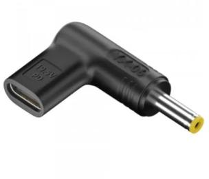 Перехідник Infinity Acer Compaq HP Fujitsu Toshiba 19.5V Power Delivery Type-C (мама)  -  DC (тато) 5.5 * 2.5мм Black